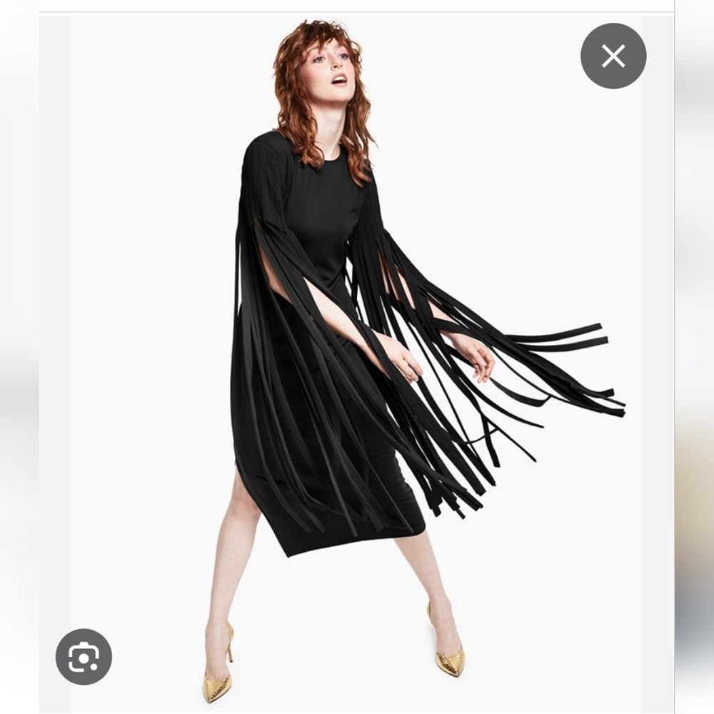 INC Fringe sleeve dress